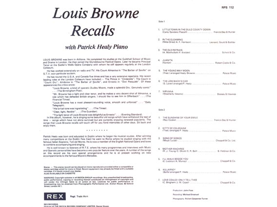 Louis Browne Recalls